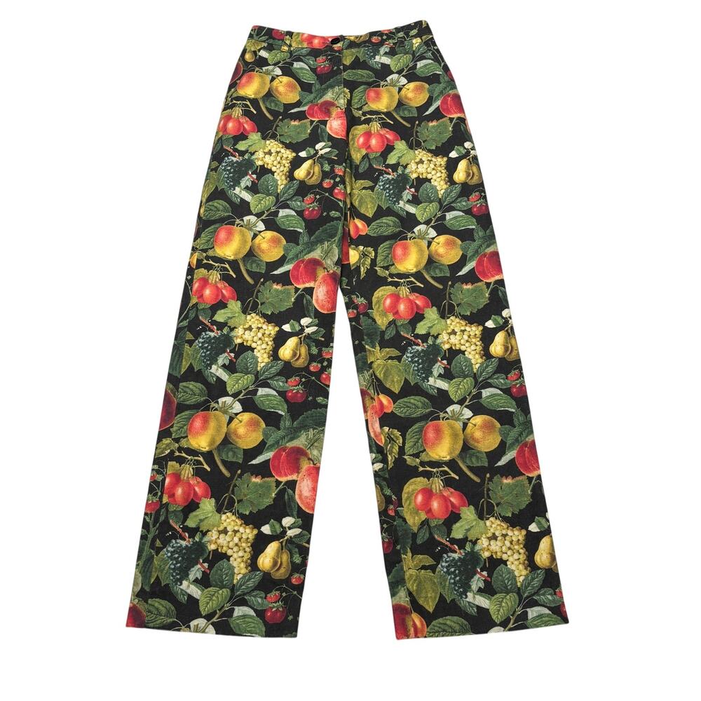 $760 Puppets and Puppets PNP Fruit Print Canvas Pants Women's 2 Boho